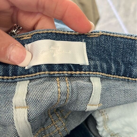 7 For All Mankind Blue Spruce Easy Slim Straight Leg Jeans. Size 27 Like new! - Picture 9 of 13